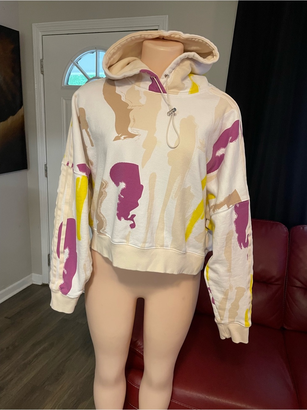 Adidas Originals x Thebe Magugu collaboration hoodie large crop colorful jacket
